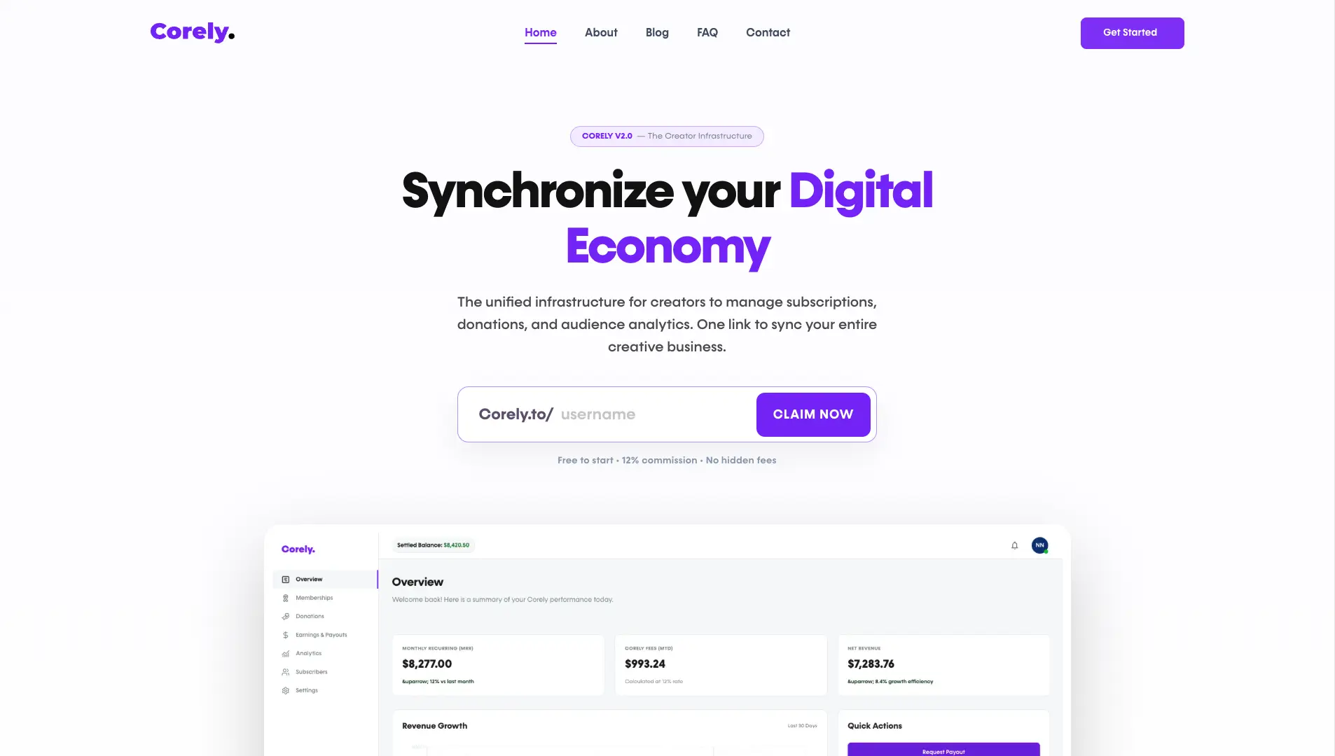 Corely production dashboard — Creator Monetization Platform — Stripe Connect, Subscription Billing & Automated Payout System