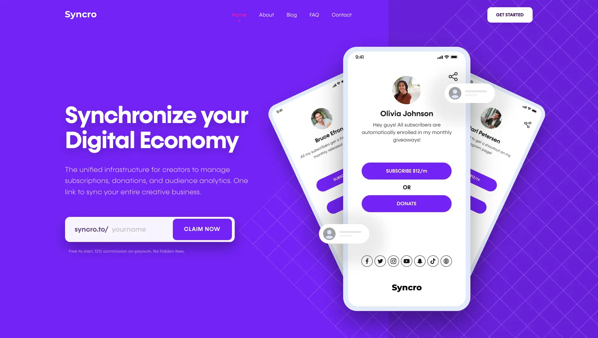 Syncro production dashboard — Multi-Creator Marketplace Platform — Stripe Connect, Subscription Monetization & Automated Payout Infrastructure